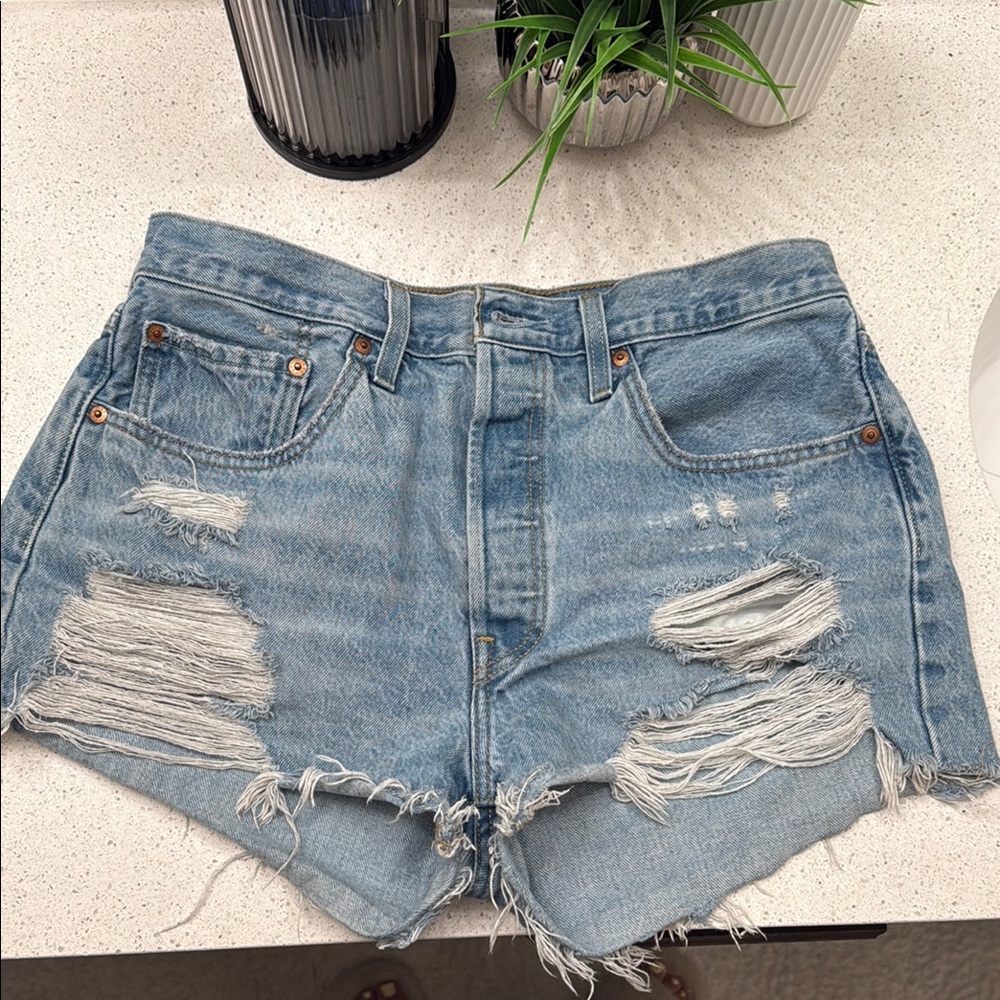 Levi’s 501 Distressed Denim Shorts